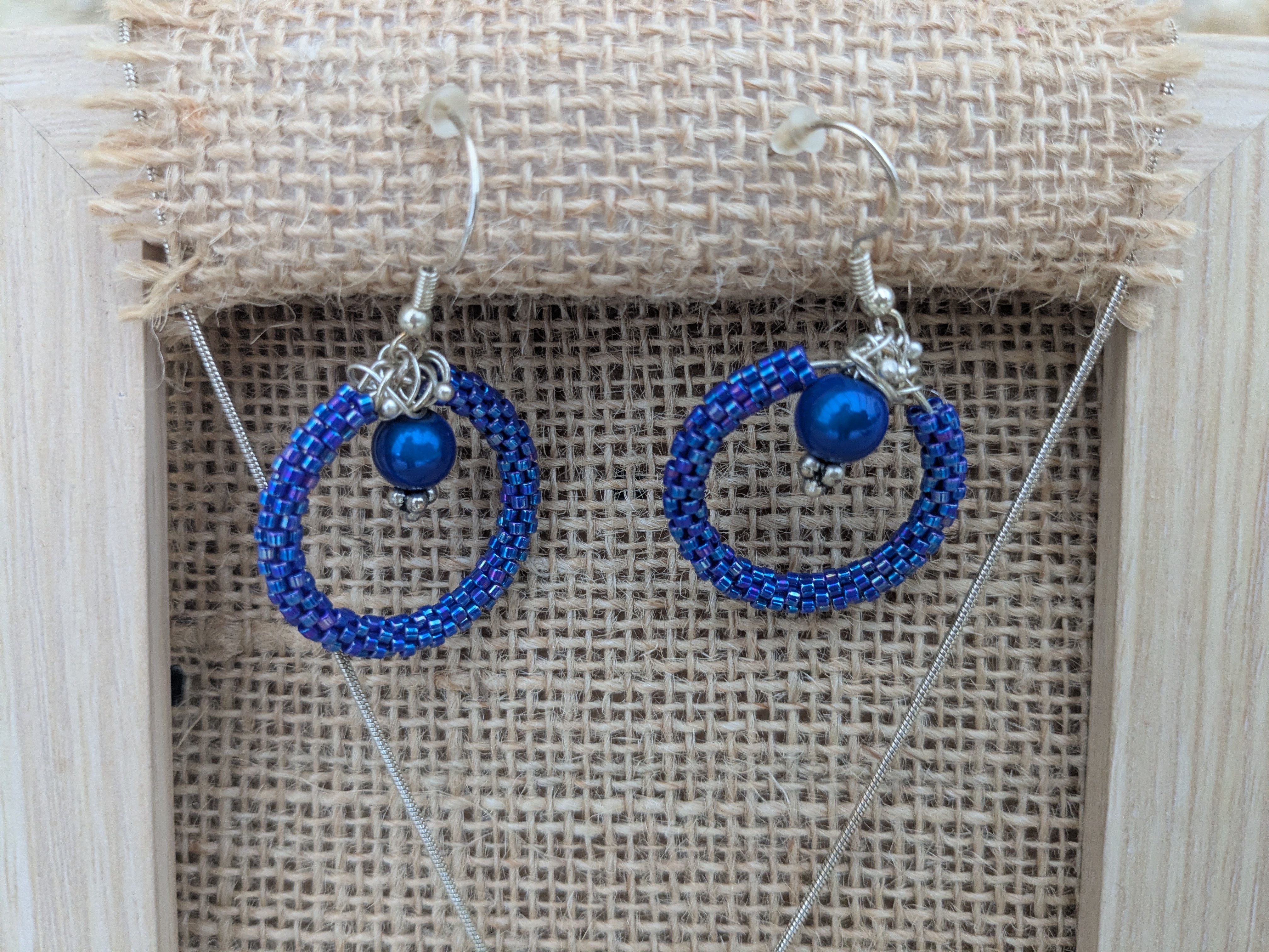 Parure en perles tissées bleu - Image 2