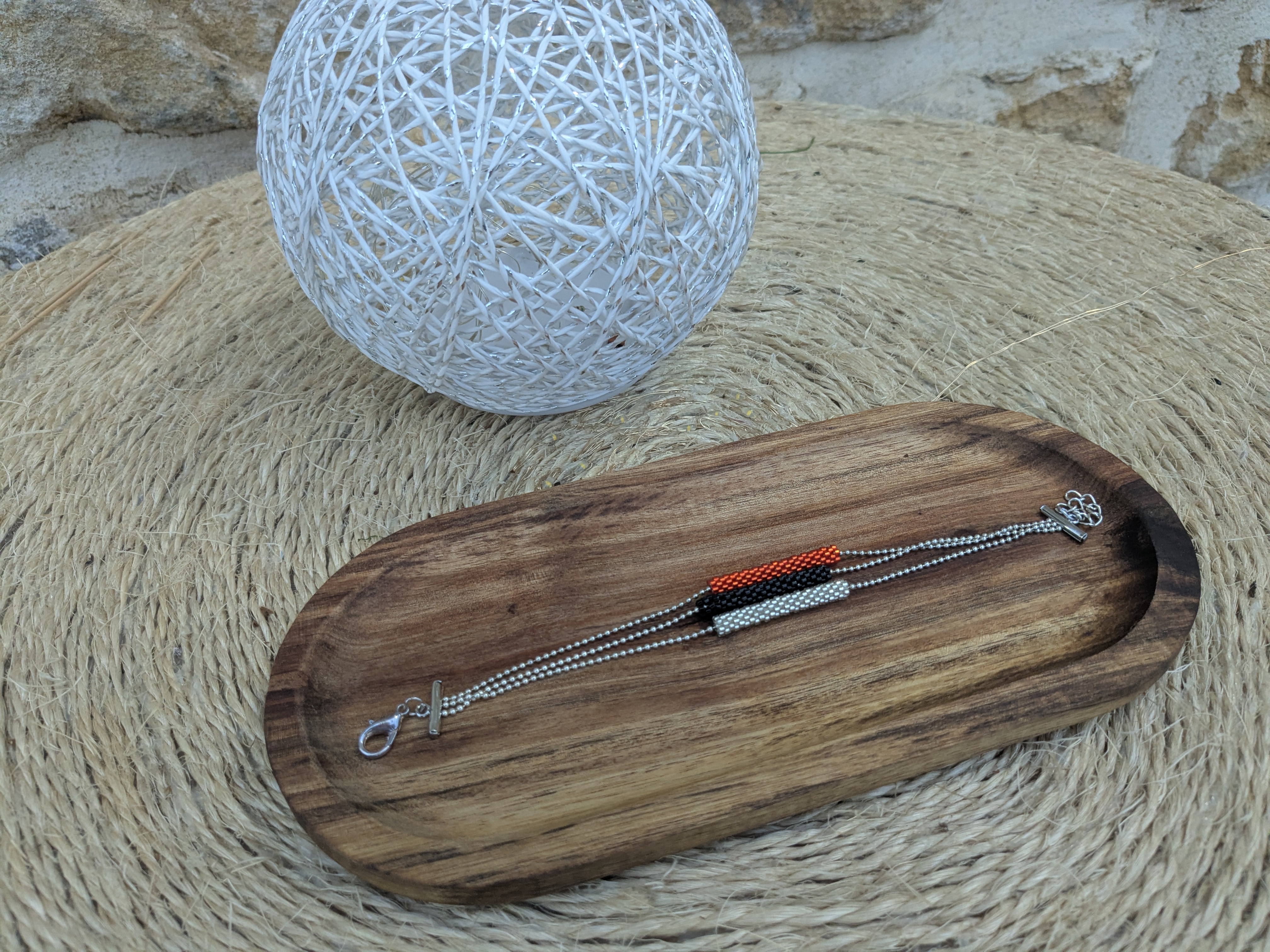 Bracelet multibrins en perles tissées