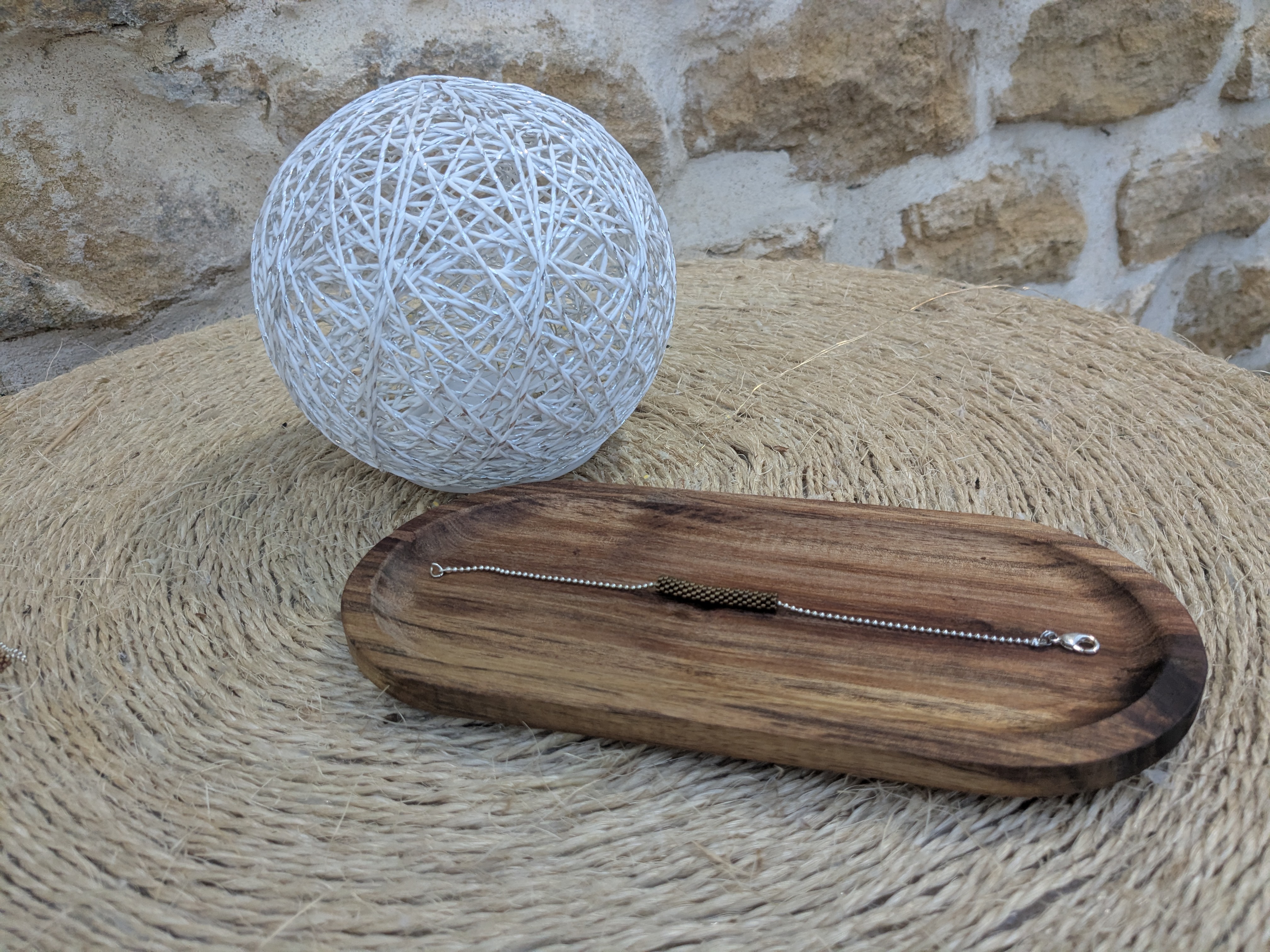 Bracelet Barrette en perles Bronze