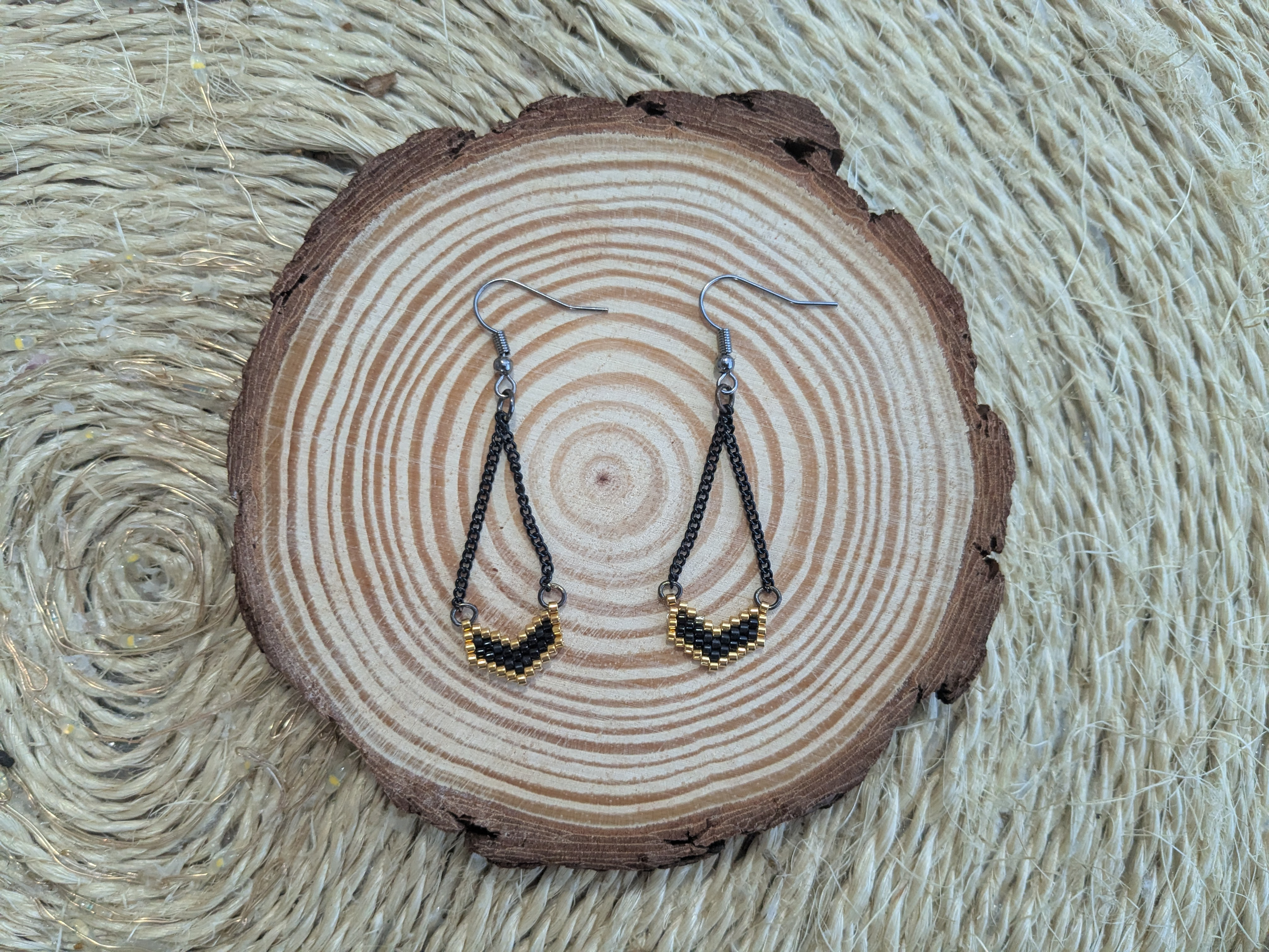 Boucles d'oreilles pendentif triangulaire